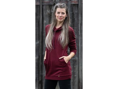 Teplejší tunika ve vínové barvě - vel.36