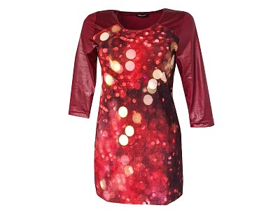 Vínová tunika s tiskem - vel.38