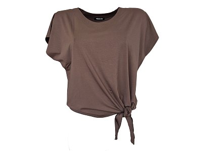 Hnědá halenka zavazování na boku - vel.46