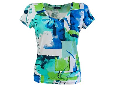 Triko s modrozeleným tiskem - vel.38