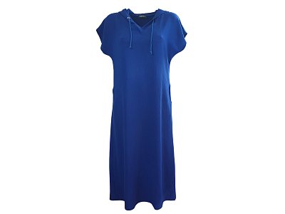 Maxi šaty v královské modré s kapsami - vel.38