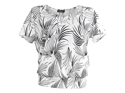 Bílílá halenka s černým tiskem - vel.54