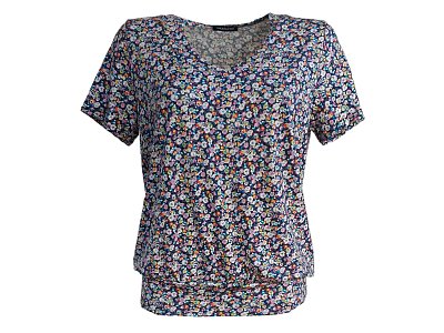 Barevná halenka s výstřihem do V - vel.42