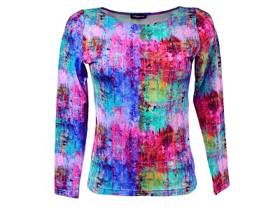 Barevné triko s dlouhým rukávem - vel.38