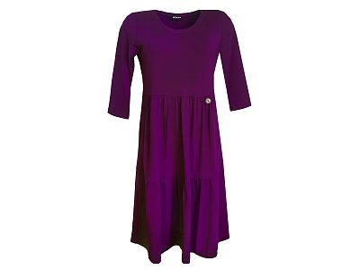 Kaskádové šaty ve vínové barvě - vel.36