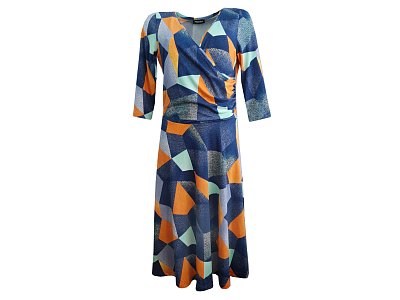 Barevné šaty s krásnou širokou sukní - vel.38