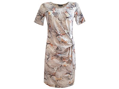 Světlé elegantní šaty s vázačkou - vel.38
