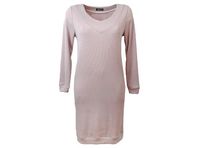 Světle růžové šaty s dl. rukávem - vel.46