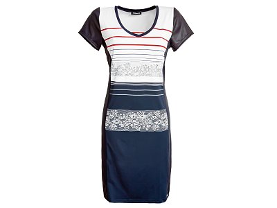 Šaty se zeštíhlujícími pruhy na bocích - vel.54