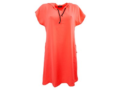 Volné letní šaty s kapucí v jasné barvě - vel.38