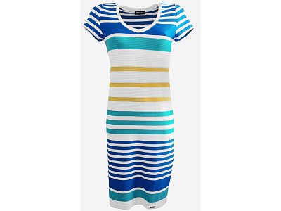 Pruhované šaty v klasickém střihu - vel.40