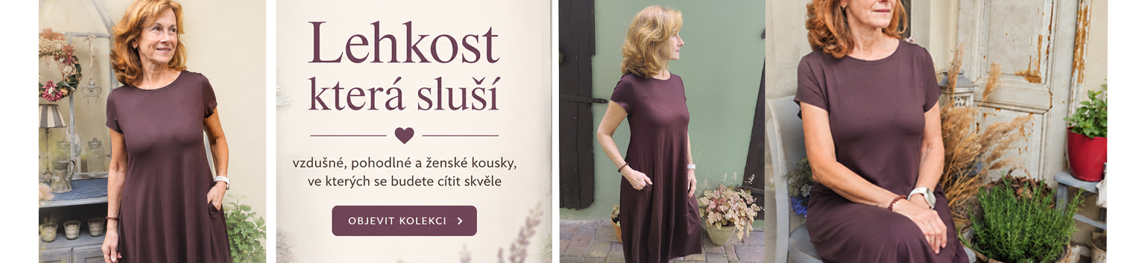 Hnědé šaty Modestia